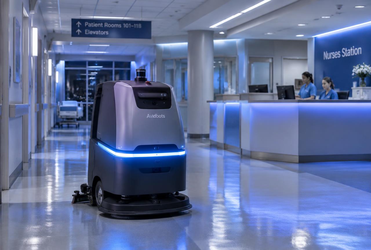 Robot de nettoyage à l'hôpital
